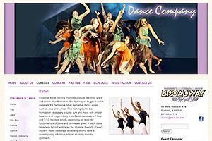 KIARO Computer Solutions Web Development client promo site Broadway Bound Dance Center